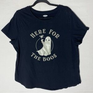 Old Navy Black Here For The Boos Halloween Everywhere T Shirt Graphic Tee XL